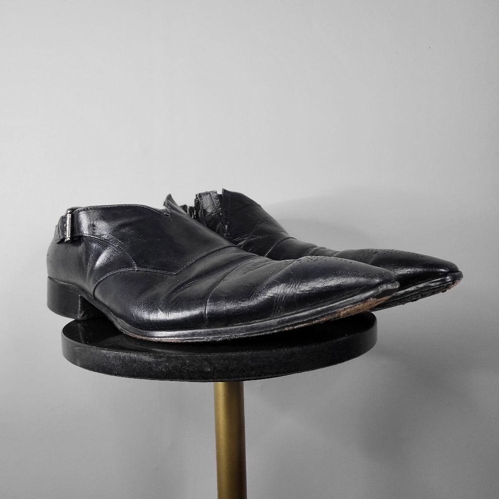 JO GHOST Black Leather Snip Toe Loafers Size 45 - Picture 3 of 10